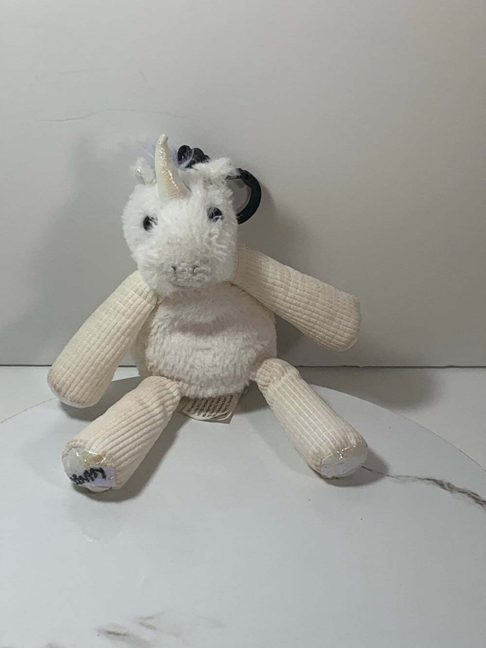 Scentsy Buddy White Stella the Unicorn Plush Shimmery Rainbow Colors clip on